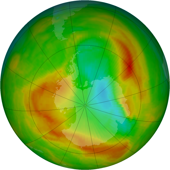 Antarctic ozone map for 16 November 1979